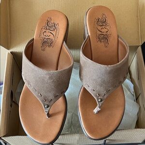 Nine West Brown Suede Women's Sandals